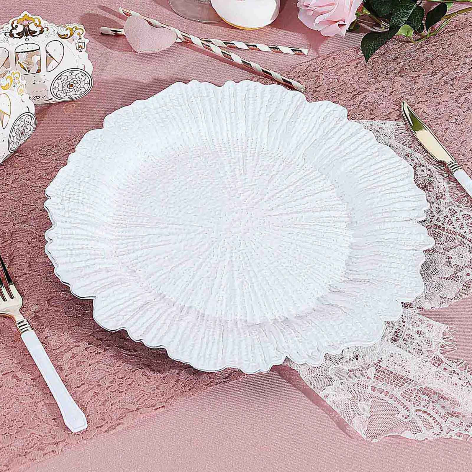 Clear Scalloped Charger Plate