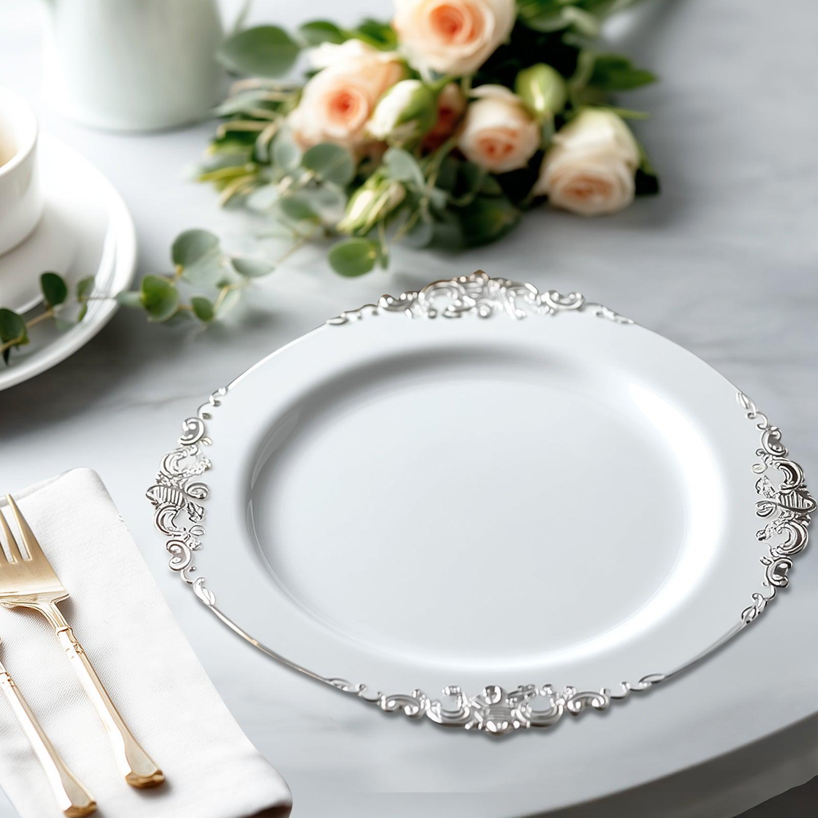White Ornate Charger Plate