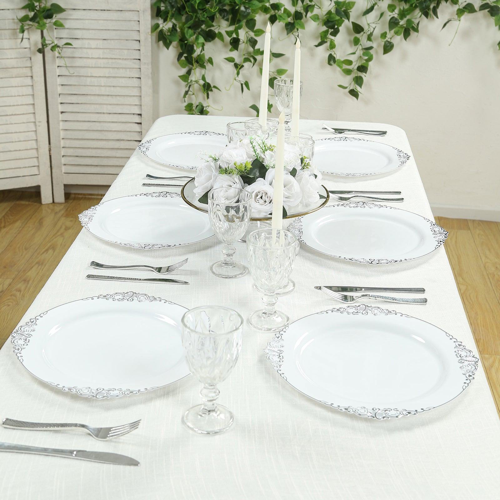 White Ornate Charger Plate - Image 3