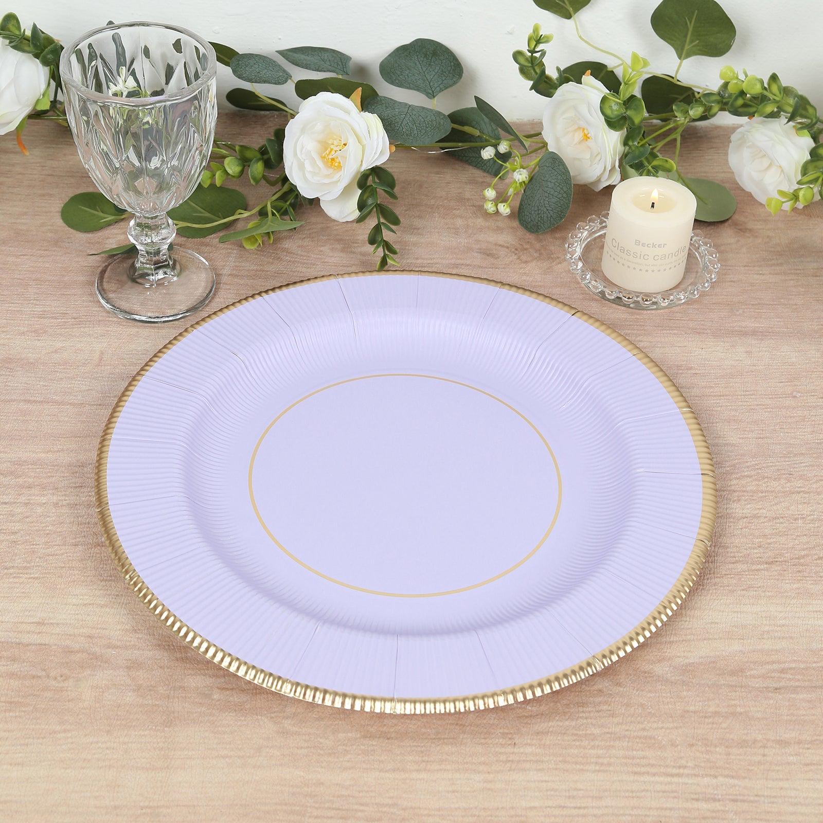Lavender Charger Plate with Gold Rim - Image 4
