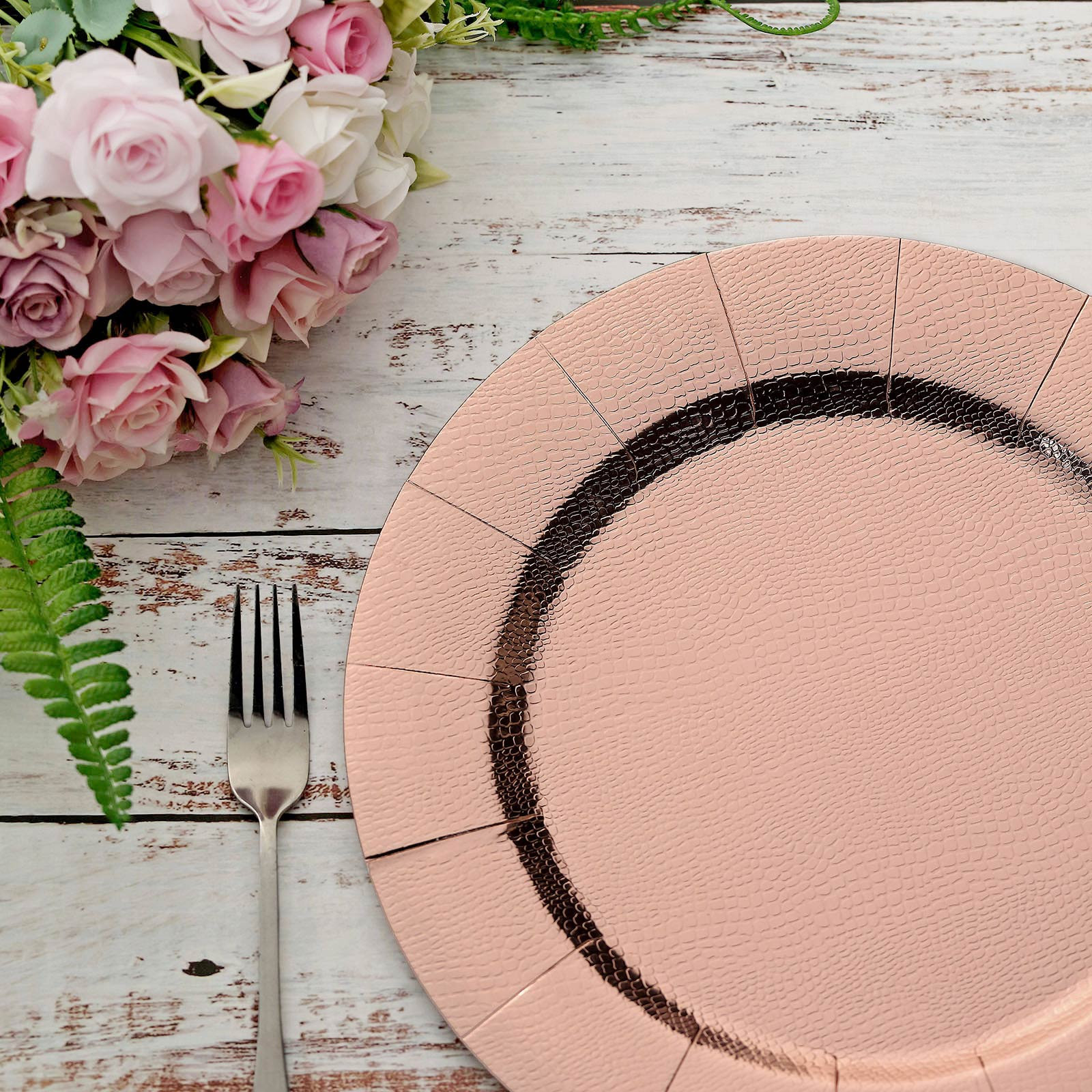 Blush Pink Textured Charger Plate, - Image 5