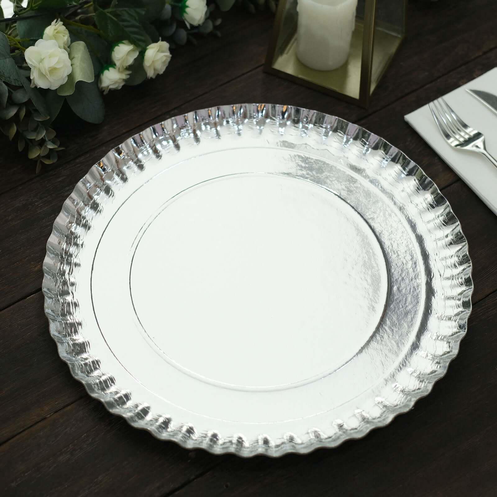 Silver Scalloped Charger Plate - Image 3