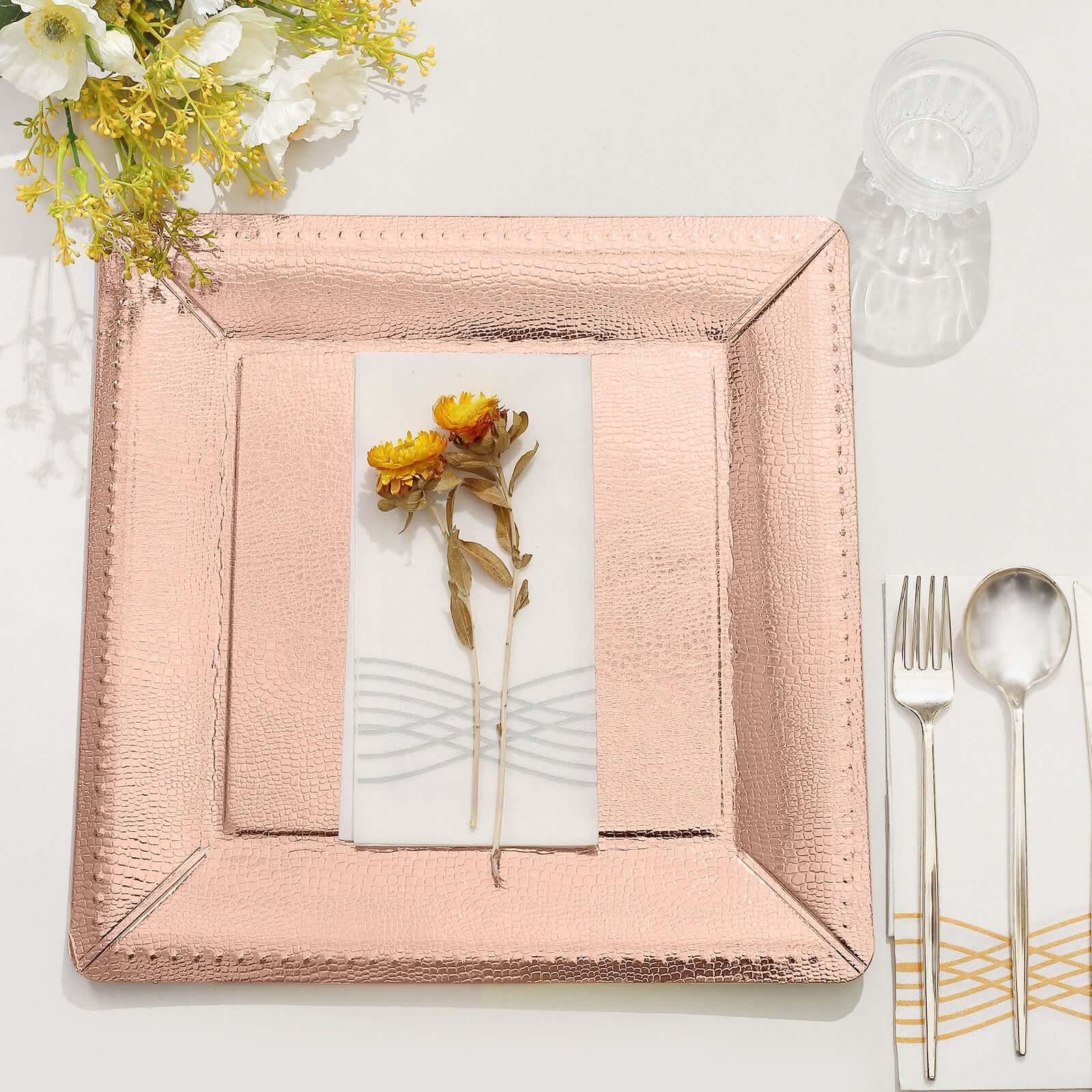 Rose Gold Square Charger Plate