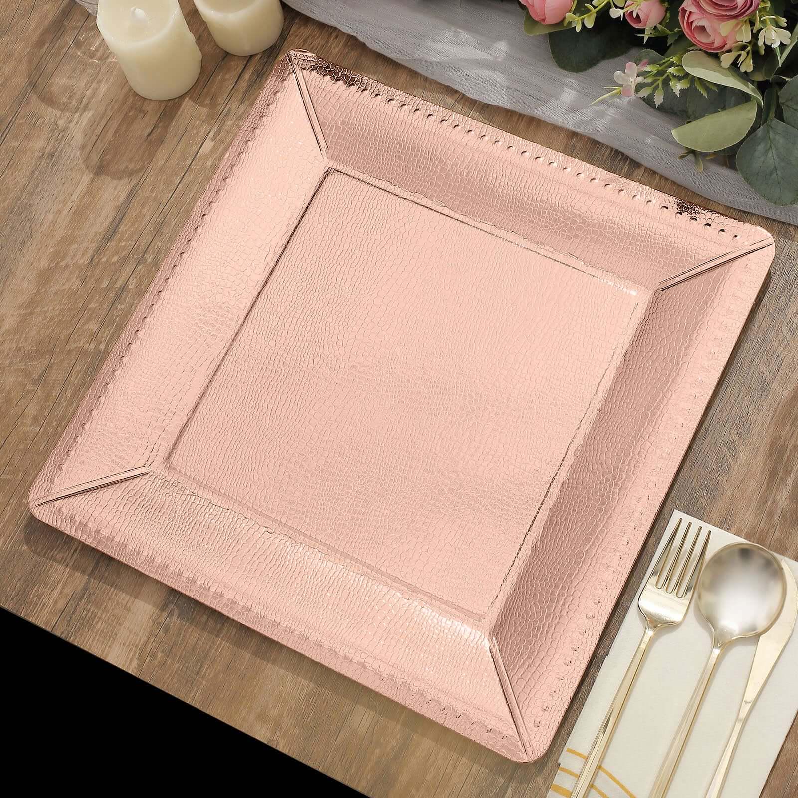 Rose Gold Square Charger Plate - Image 3