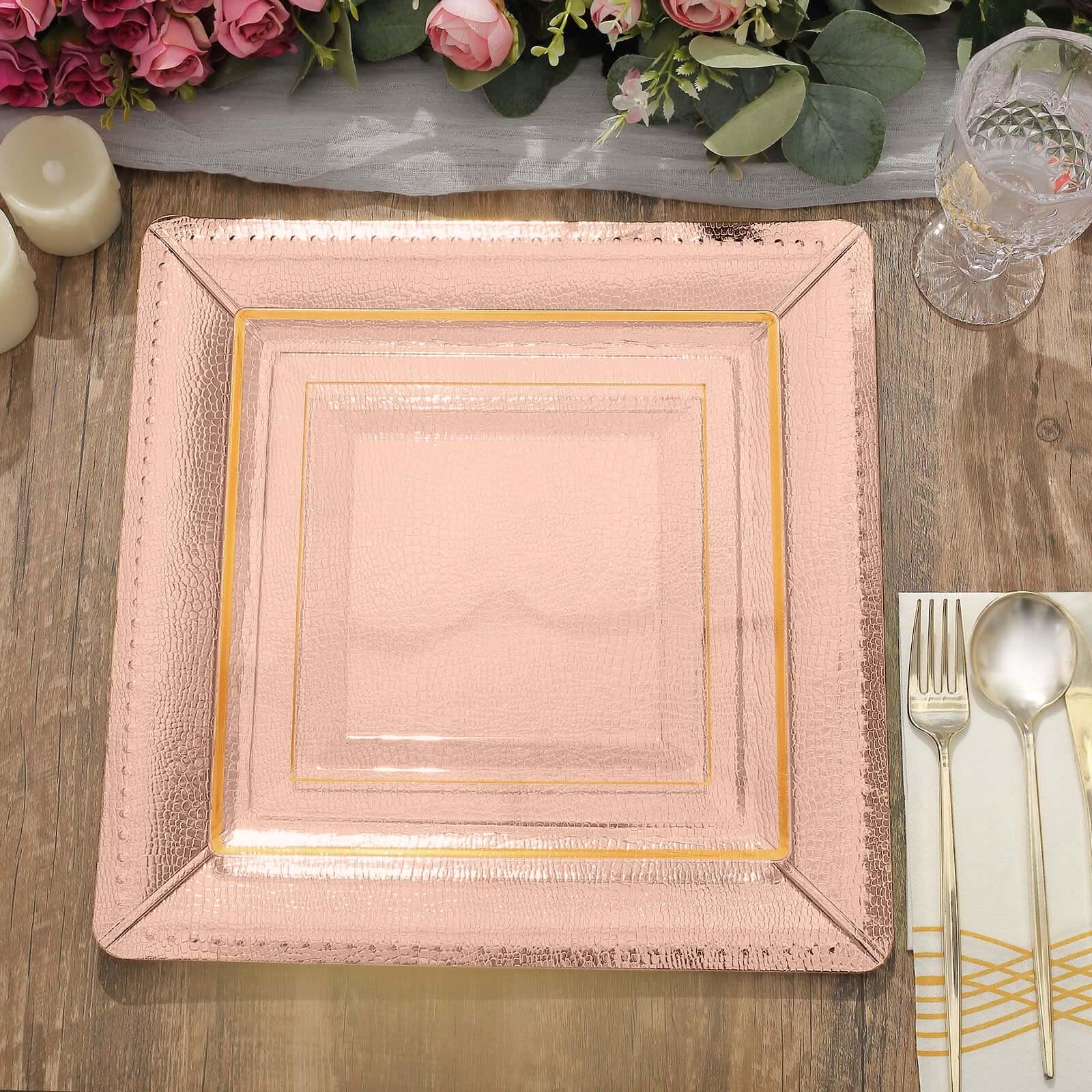 Rose Gold Square Charger Plate - Image 5