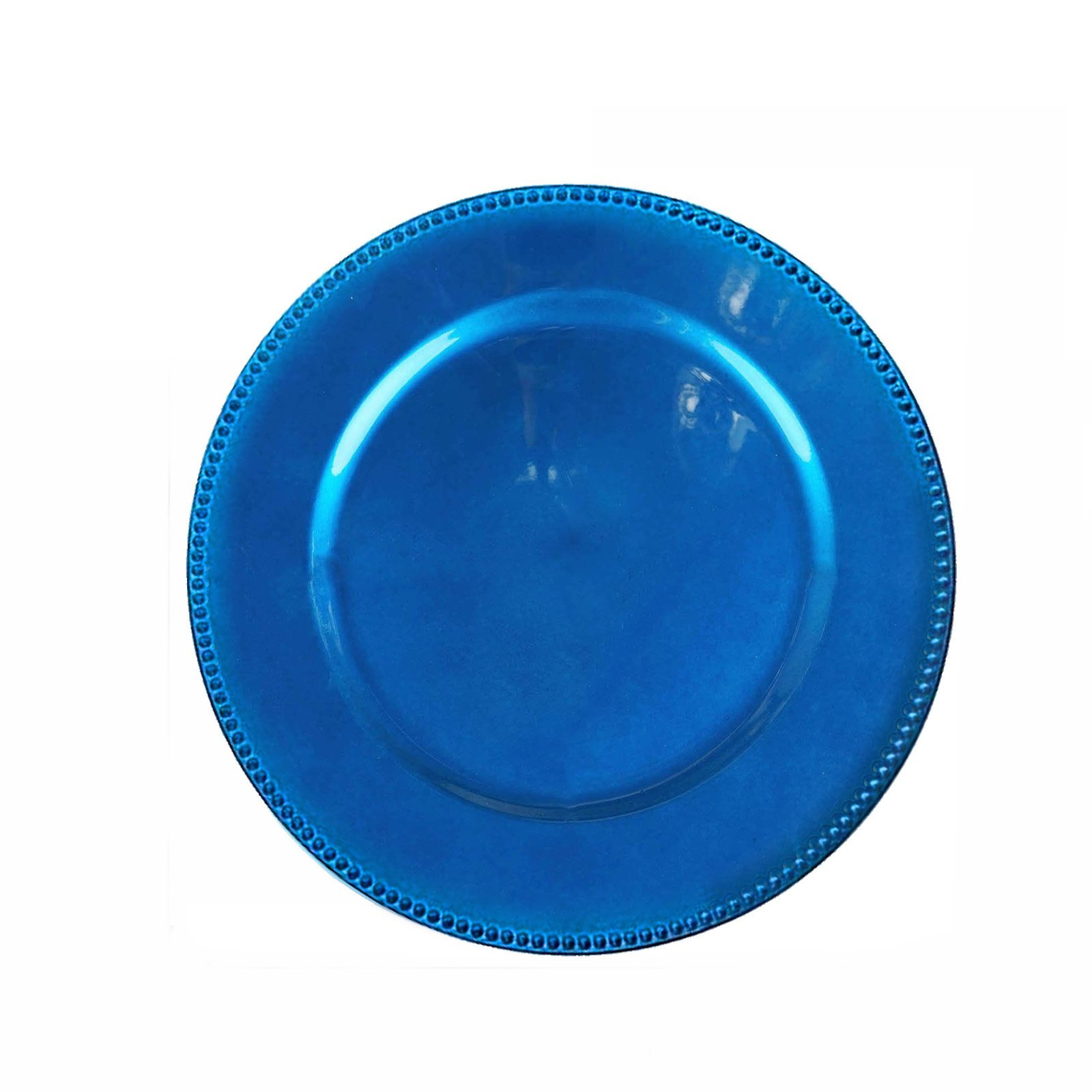 Blue Beaded Rim Charger Plate - Image 4