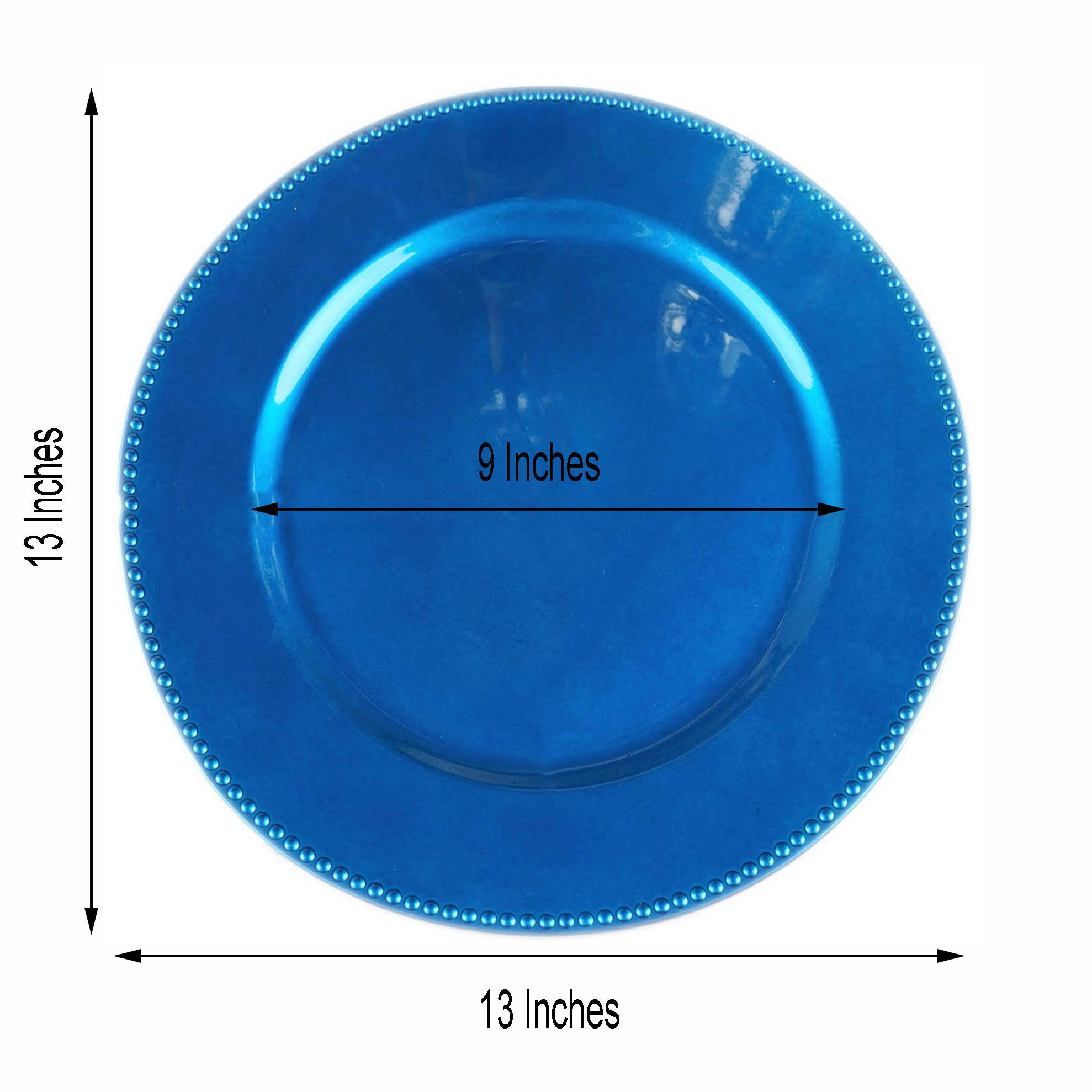 Blue Beaded Rim Charger Plate - Image 2