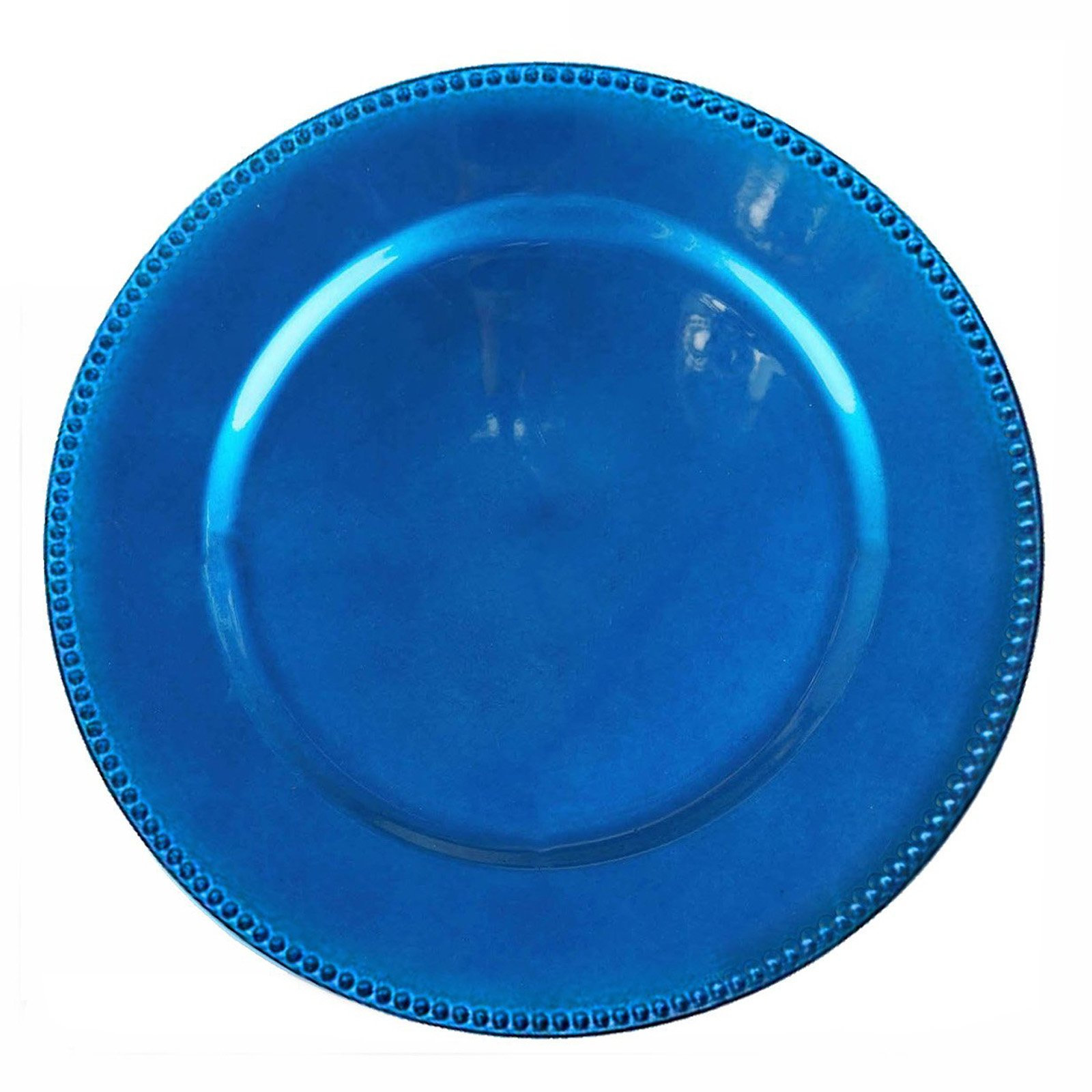 Blue Beaded Rim Charger Plate - Image 3
