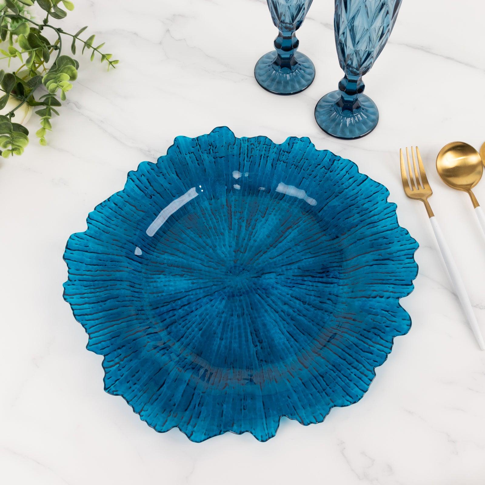 Ocean Blue Scalloped Charger Plate - Image 4