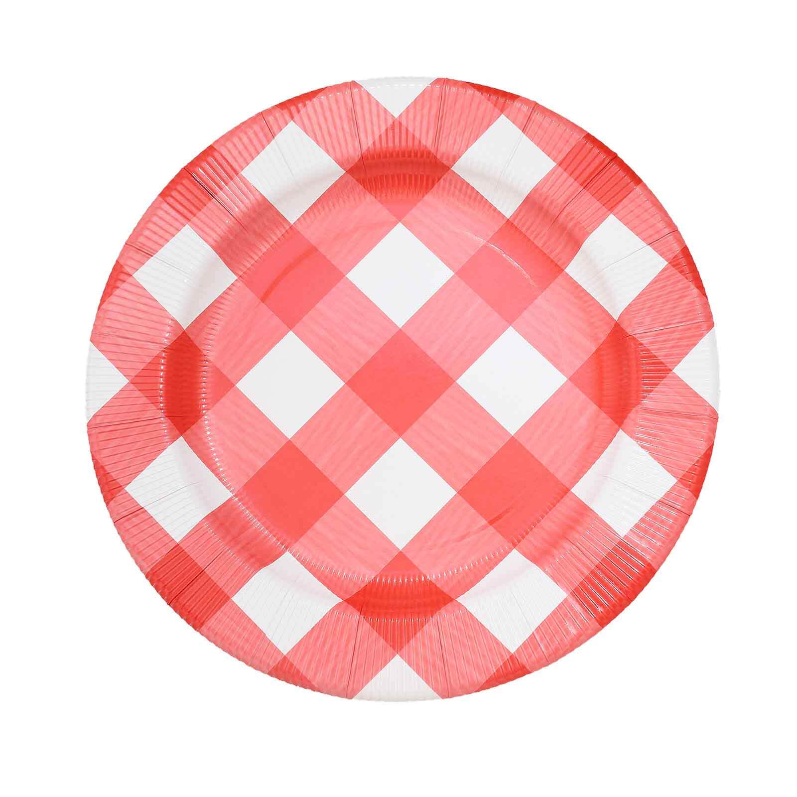 Red and White Plaid Charger Plate - Image 3