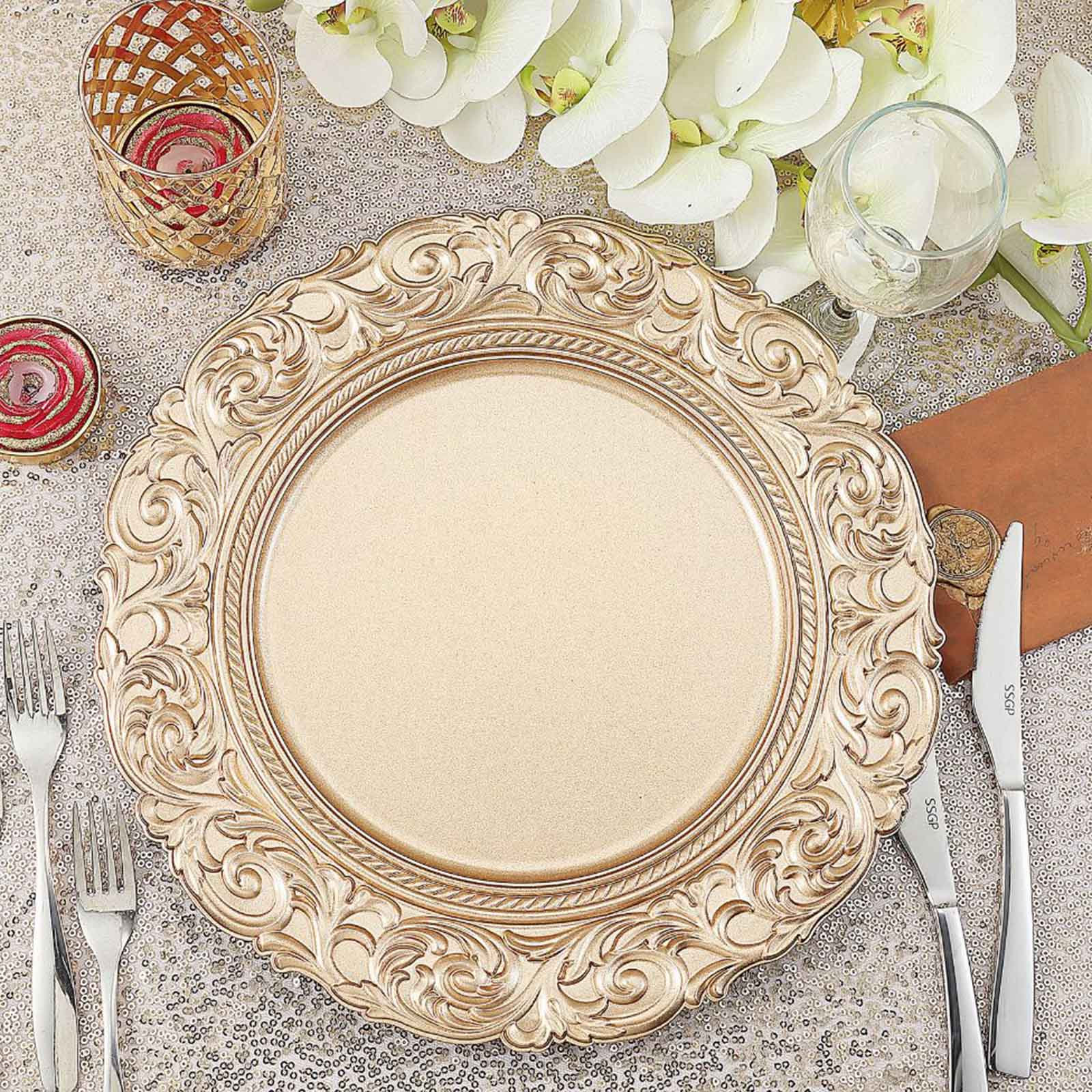 Champagne Ornate Charger Plate - Image 5