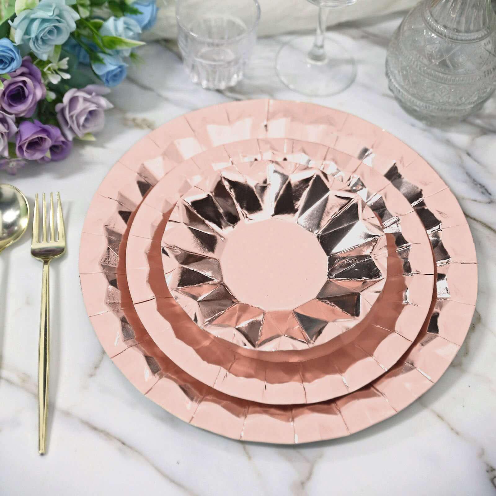 Blush Pink Faceted Charger Plate - Image 3