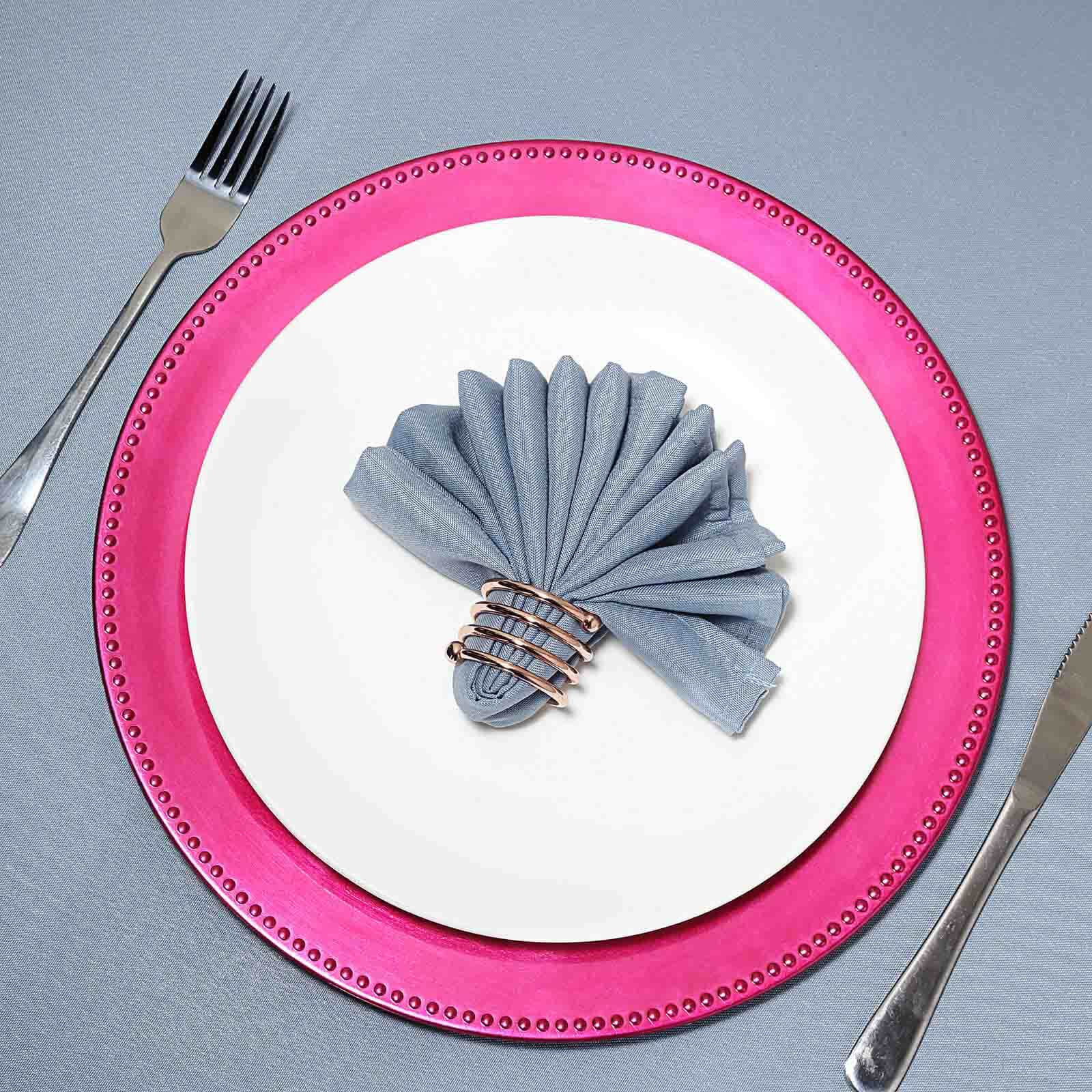 Fuchsia Beaded Rim Charger Plate