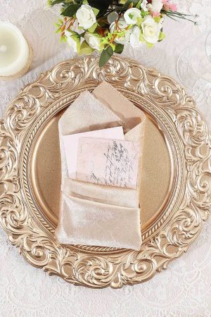 Champagne Ornate Charger Plate