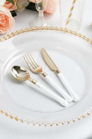 Clear Beaded Rim Charger Plate