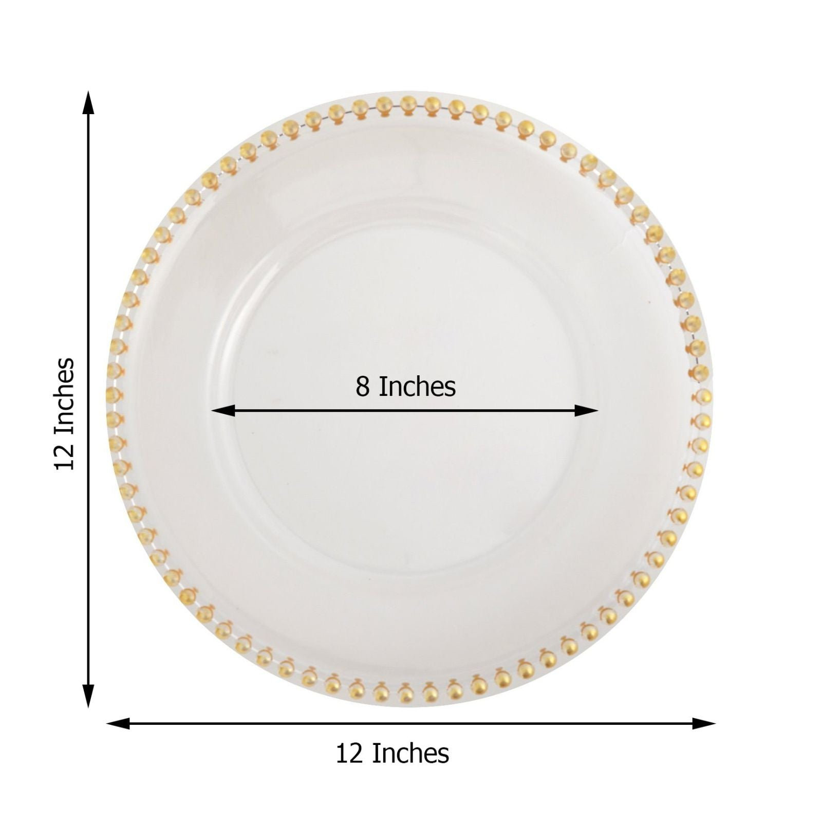 Clear Beaded Rim Charger Plate - Image 2